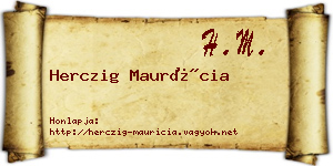 Herczig Maurícia névjegykártya